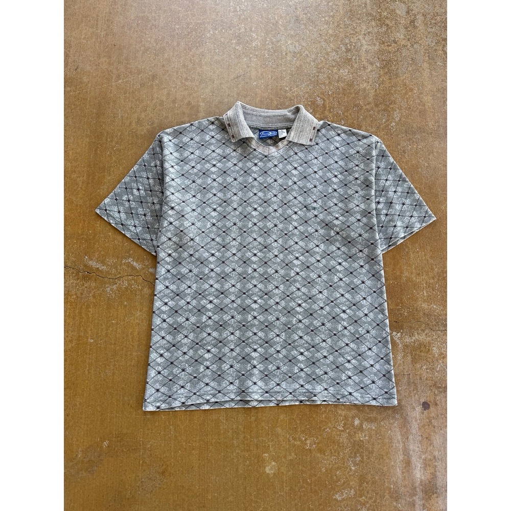 VTG 90s Ocean Pacific Surf Skater Checkered Polo Shirt Preppy XL Surfer USA Made